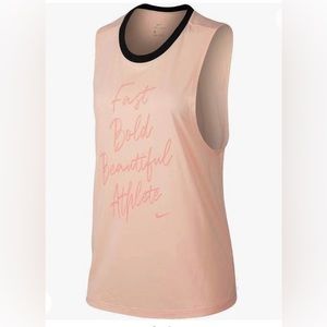 Nike Women's Dry Legend ˜Fast, Bold, Beautiful' Muscle Tank Top Size Large NWT
